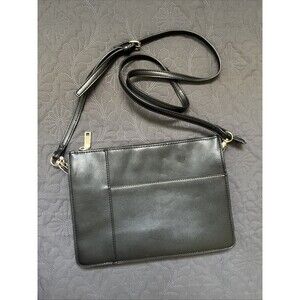 MNG Mango Women Rectangular Piece Crossbody Bag Black w/Gold Hardware Cute Chic